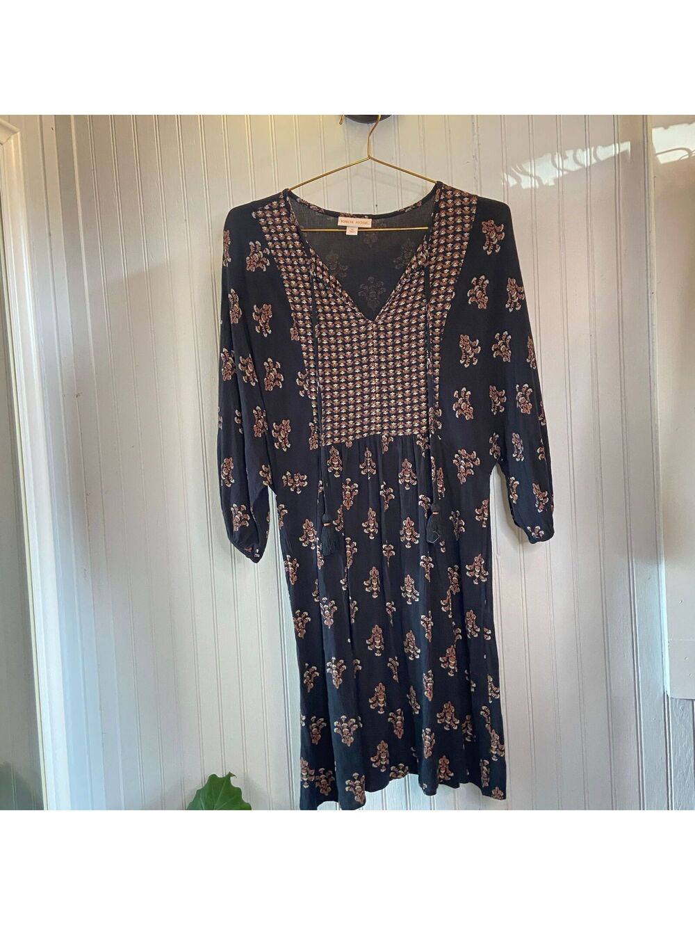 Boho Knox Rose Dress Western Paisley Dark Fairy Prarie Cottage